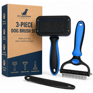 3 Piece Dog Brush Set