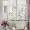 Finnez Window Privacy Film Rainbow Decorative Window Film, 3D Static Stained Glass Cling Tint for Home Heat Control Non-Adhesive, 29.5 x 157.4 inches