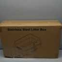 Stainless Steel Litter Box, XL Metal Cat Litter Box with Lid, Extra Large Cat Litter Boxes for Big Cats with High Sides, Leak Proof, Easy to Clean, No Stick, Odor Control, Include Scoop and Mat (XL(23" x 14.6" x 10"))