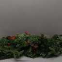 National Tree Company Pre-Lit 'Feel Real' Artificial Christmas Garland, Green, Colonial Fir, Dual Color LED Lights, Decorated With Pine Cones, Christmas Collection, 9 Feet
