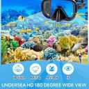 Ubekezele Snorkeling Gear for Adults Men Women,4 in 1 Snorkel Set with Panoramic View Diving Mask Anti-Fog Anti-Leak,Dry Top Snorkel,Fins and Travel Bag for Swimming,Snorkeling and Travel Diving - Adult Size