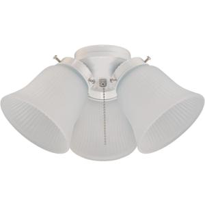 Westinghouse 77847 3LGT WHT Fros 3 Frosted Ribbed Glass Ceiling Fan Light Kit, No Size, WHITE