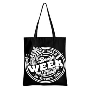 Gothic Skull Tote Bag Funny Goth Gifts Sarcastic Skeleton Reusable Grocery Bags Beach Bag Gag Gifts for Women Auntie Daughter Shopping Weekender Bags for Vacation Picnic Halloween