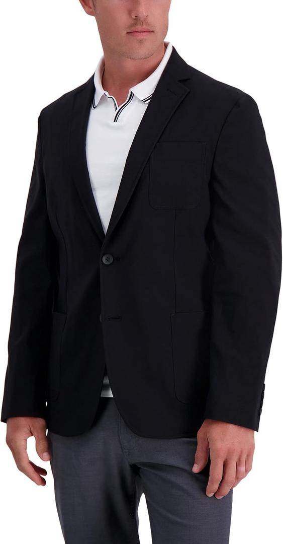 Haggar Men's Smart Wash Performance Blazer & Jackets Black, Large, Black 