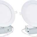 2 Pack 4 Inch LED Recessed Light, Dimmable,2700K 3000K 3500K 4000K 5000K. Canless Wafer Light, 750LM, 9W, 120V, ETL FCC (White)