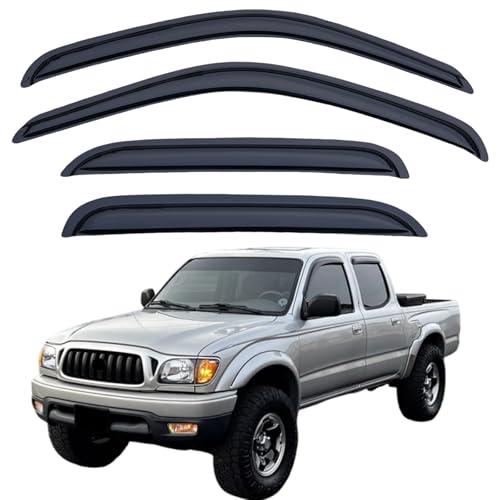 Rain Guards Compatible with 2001-2004 Toyota Tacoma Crew Cab, Acrylic Slim Style Window Visor Rain Guard, Side Window Deflector for Toyota Tacoma Accessories 4 Pieces, 2002 2003, Parts of 2 Rain Guards Compatible with 2001-2004 Toyota Tacoma Crew Cab, Acrylic Slim Style Window Visor Rain Guard, Side Window Deflector for Toyota Tacoma Accessories 4 Pieces, 2002 2003, Parts of 2