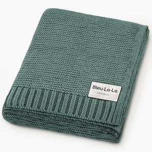 100% Organic Cotton Heritage Knit Textured Baby Quilt Blanket - Signature Heritage Knit, Soft Breathable Newborn Baby Blanket (Heritage - Hunter Green, 0-2 year)