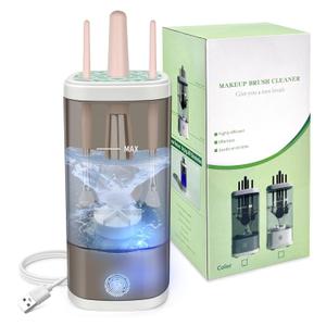 Electric Makeup Brush Cleaner Machine, Efficient Automatic Cleaner for All Types of Makeup Brushes- Gray
