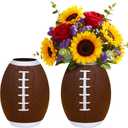 Qinyoung 2 Pcs Football Table Centerpiece Football Vases Decor Cute Rugby Flower Vases Planter Pot Rugby Utensil Holder Pencil Cup for Home Table Decor Sport Theme Party Supplies Gifts