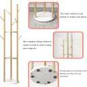 Gold Coat Racks Freestanding with 9 Hooks, Metal Coat Stand with Heavy Marble Base, Entryway Coat Tree Hanger, Purses Racks