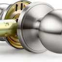 1 Pack Bathroom Door Knob, Door Knobs Interior Without Keys, Brushed Nickel Door Knobs for Bedroom and Office, Privacy Function, Modern and Sturdy Finish, Satin Nickel