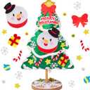 BACH AND BOUJEE 3D Tabletop Felt Christmas Tree Sewing Kit Cute Snowman DIY Felt Kit Christmas Room Decorations Project Christmas Gift Idea Xmas Tree Fun Home Activities Supplies