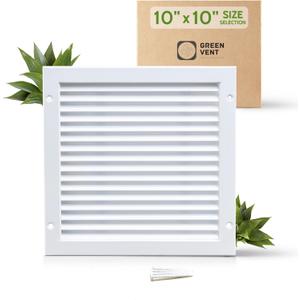 Air Return Grille 10x10 (Duct Opening), Decorative Aluminum Air Vent Covers with Pre-Filter, Air Register Vent Covers for Home Ceiling & Wall, AC Vent Cover White, for Return Air Grilles