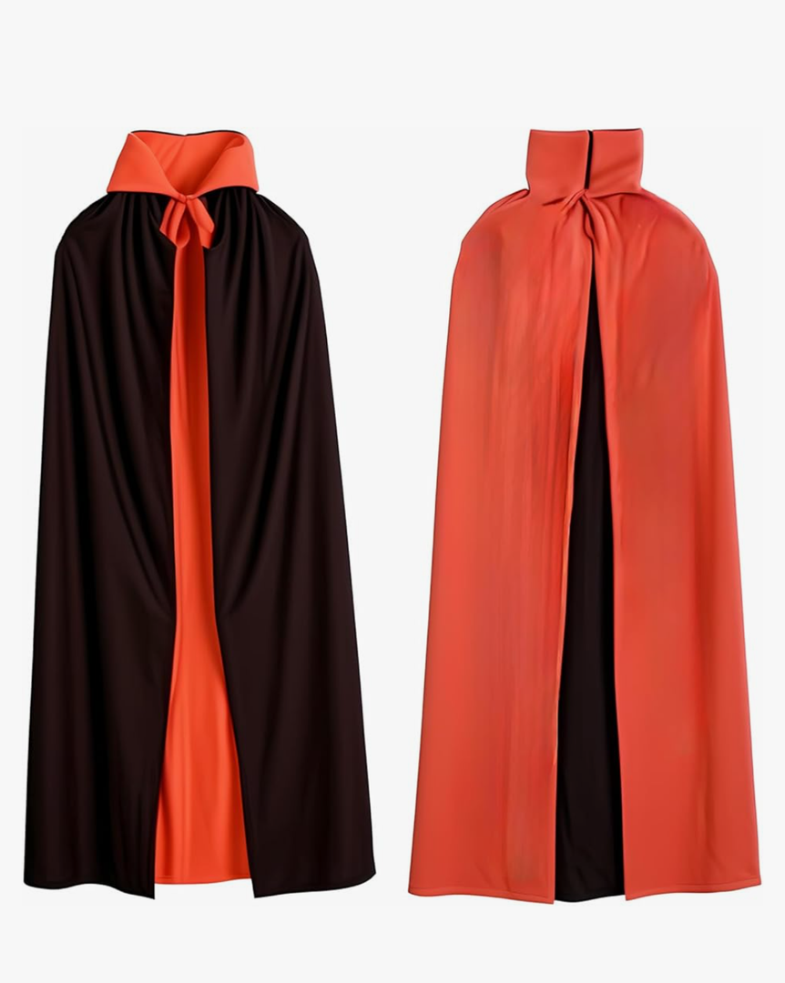 55''Adult Cloak Capes with Tattoo Scar Reversible Costume Women Men Cloak Red and Black Cape Costume Supplies Dress Up