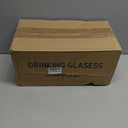 wookgreat Drinking Glasses, Origami Style 8 pcs Glass Cups, 15oz Highball Glasses, Elegant Ripple Vintage Glassware, Ribbed Glasses, Striped Glasses, Iced Coffee Glasses for Cocktail, Whiskey, Juice