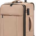 LOVEVOOK Carry On Luggage 22x14x9 Airline Approved,20 Inch Softside Suitcases with Wheels,Lightweight Spinner Carry on Suitcase with TSA Lock,Soft Water-Resistant Large Capacity Luggage for Travel (Khaki)