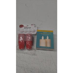 Set of 2: Red Jr Activity Pack, 2 Ounce + Fusion™ LED Pillar Candles