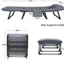 Camping Cot with Mattress, No Assembly Required Heavy Duty Folding Camping Cot for Adults, 550 Lbs Capacity Adjustable Portable Sleeping Bed for Indoor, Outdoor & Patio Use (L''75)
