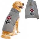 Cute Sweater for Dogs and Cats Soft Flannel Pet Outfit Warm and Cozy Animal Hoodie Small to Large Pet Clothes for Halloween Parties and Everyday Wear (Grey, Medium)