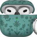 Maxjoy for AirPods 4 Case, Engraved Silicone Cute AirPod 4 Case for Women Men Protective iPod 4 Cover with Keychain Cleaning Kit for AirPod 4th Generation Cover 2024, Pine Green