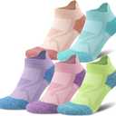 Gonii Compression Athletic Socks Cushioned Anti-Blister Comfort Fit Ankle Socks 5-6 Pairs (10-12, 5 Pair Colored)