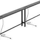 SUPERJARE 102.4 Inch Sofa Table with Power Outlets and USB-C Ports, 5.9 Inch Narrow Console Tables, Entryway Hallway Couch Tables with Storage, Behind Sofa, Small Spaces, Living Room, Charcoal Gray