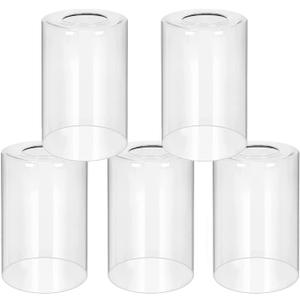 5 Pack Clear Glass Lamp ShadeGlass Shade Covers Replacements for Light FixturesCylinder Globe Glass Shades Covers for Pendant Lights Chandeliers Wall Sconces Bath Vanity Lights