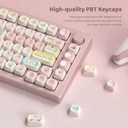dagaladoo PBT keycap Set,MOA Profile keycaps Cute,Pink keycaps 60% 75% 100%,Dye Sublimation Keyboard caps,134 Key Custom Key caps for Gateron MX Switches Mechanical Keyboard