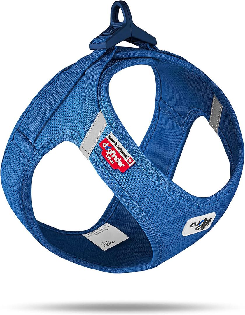 curli Vest Harness Clasp Air-Mesh Dog Harness (safe dog accessories, no pressure points, improved fit, harness with curli clasp buckle) (XS, Blue)