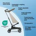 Mompush Jeto Lightweight Travel Stroller 9.8 lbs Ultra-Compact, One-Hand Fold, Airplane Cabin Approved, All-Terrain Wheels, Smooth Ride for Toddlers, Perfect for Travel & Daily Use