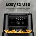 CHEFMAN 2 Qt Mini Air Fryer Digital Space-Saving Compact Air Fryer with Nonstick and Dishwasher Safe Basket, Quick & Easy Meals in Minutes, Features Digital Timer and Shake Reminder Black