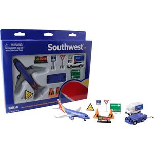 Daron Southwest Airlines Airport Playset with Die-Cast Metal Model Airplane with Plastic Parts, Cars and Transportation Toys for Kids Ages 3+