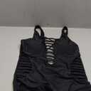 Aqua Eve Women Sexy One Piece Swimsuits Plunge Deep V Neck Cutout Bathing Suits (Medium, Black)