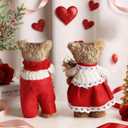 Lulu Home 2 Packs Valentine's Day Decorations, Xmas Bears Tabletop Ornaments for Mantel Fireplace Window Sill Holiday Christmas Indoor Decor & Gifts