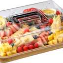 Charcuterie Boards with Lid, Bamboo Cheese Board Set with Locking Lid with Handle, Charcuterie Board Accessories - House Warming Gifts New Home, Bridal Shower Gifts, Wedding Gifts