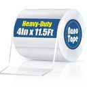 4In x 11.5Ft Double Sided Nano Tape, Heavy Duty Clear Mounting Tape, Extra Wide Reusable Adhesive for Posters, Carpets, Rugs, Picture Hanging