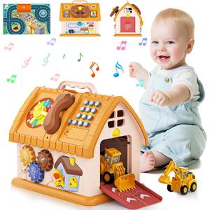 Toys for 1-2 Year Old Gifts, Montessori Toddlers Toys with Sound & Lights, 8 in 1 Multi-Functional House Toy for Boys Girls, Early Educational Learning Toy for First Birthday