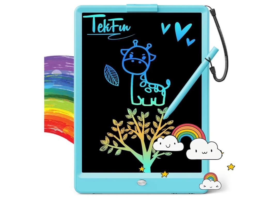 TEKFUN LCD Writing Tablet for Kids, 10-inch Coloring Drawing Pad, Mess Free Doodle Board, Easter Gifts for Boys and Toddlers, Toys for 3 4 5 6 7 8 Year Old Girls(Blue)