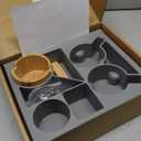 Nnewvante Couch Cup Holder, Bamboo Silicone Couch Caddy with 360 Rotating Phone Stand, Sofa Bed Organizer with Anti-Slip Pad,Snack Drink Holder with Carry Handle,12x10inch (12in, Dark Gray)