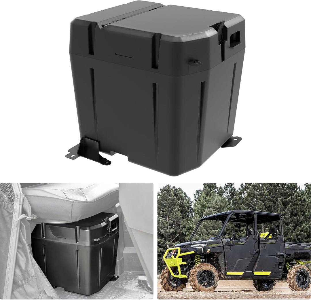 UTVSXPERT Under Seat Dry Storage Box for Polaris Ranger XP 1000 18-25, UTV Under Seat Dual Bin Storage Box Dry Box for Polaris Ranger XP 1000/Crew XP 1000 2018-2025 Accessories (Replace #2882910)