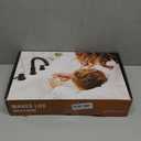 Pull Down Bathroom Faucet for Sink 3 Hole,8 inch Widespread Matte Black Bathroom Sink Faucet with Pop Up Drain, Water Supply Hoses