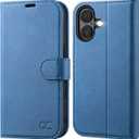 OCASE Compatible with iPhone 16 Wallet Case, PU Leather Flip Folio Case with Card Holders RFID Blocking Kickstand [Shockproof TPU Inner Shell] Phone Cover 6.1 Inch 2024, Light Blue