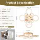 OKELI Modern Ceiling Light, 8 Rings 26.8'' Dimmable LED 106W Flush Mount Ceiling Lights with Remote Acrylic Crystal Round Ceiling Light Fixture, Bedroom Living Room Dining Room, Gold, 8 Rings,26.4 in