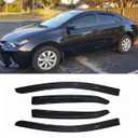 94989 Side window Visors Wind Vent Deflector fit for 2014-2019 Toyota Corolla (E170),4pcs Out-Channel Tape On Dark Smoke Sun Rain Guards