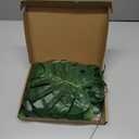 Zeyune 12 Pcs Artificial Palm Leaves with Faux Stems Fake Turtle Leaf Artificial Tropical Plants Green Large Dried Monstera Leaf UV Resistant for Table Leave Outdoor Kitchen Wedding Party Decorations