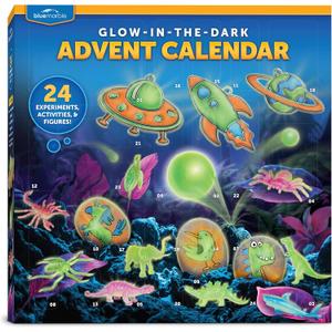 Glow In The Dark Advent Calendar 2024  Christmas Countdown Calendar with 24 Science Activities, Experiments & Animal Figures | Fun & Educational Kids Advent Calendar