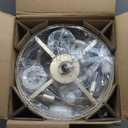 20 Inch Gold Crystal Fandelier Ceiling Fan with Light, Mid Century Gold Fandelier Ceiling Fans with Lights Remote Control, Caged with 6 Speeds for Bedroom, Nursery, Living Room(US-FS-SJ03)