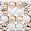 100ct Assorted Christmas Ball Ornaments Set,Shatterproof Seasonal Christmas Tree Decorations with Reusable Gift Package for Xmas Holiday Wedding Party and Home Decor (Champagne Gold)