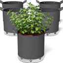 Patigrow Self-Watering Grow Bags, 5-Pack 3 Gallon 420G Thick Nonwoven Fabric Pots with Reinforced Handles and Multi-Purpose Rings, for Low Stress Plant Training Fruits, Vegetables,and Flowers