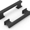 Cabinet Handles Kitchen Drawer Pulls and Knobs, 5Pack Black 3inch Hole Center, Square Hardware for Bathroom Dresser